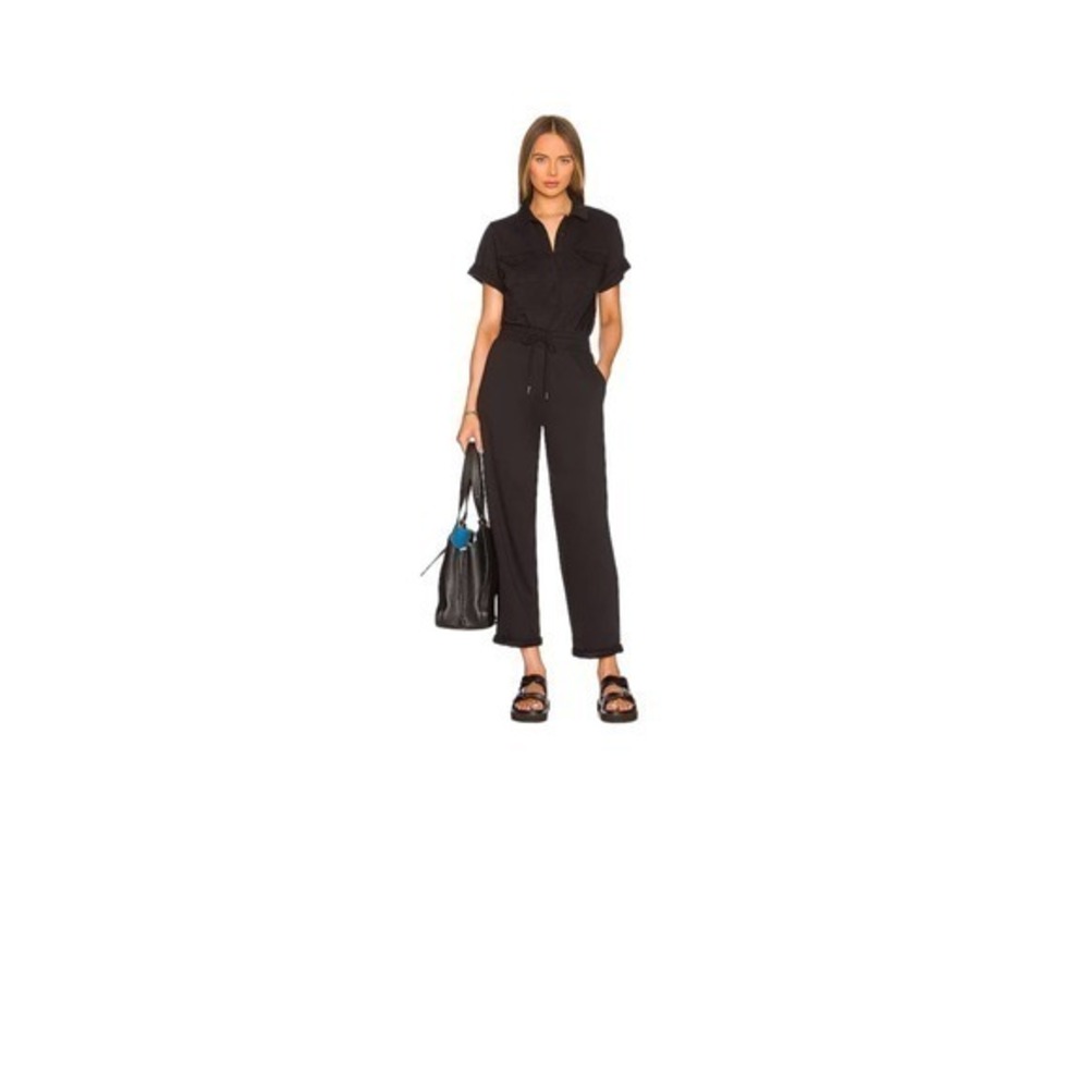 REVOLVE 525  Distressed Wash Utility Jumpsuit in Black size M